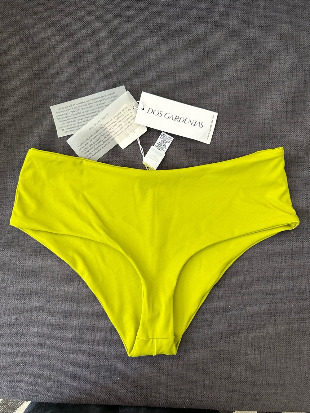 Dos Gardenias - Women's Swim Lou Bikini Bottom - Lime Green - Size 4